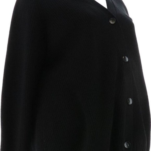 NWT ISAAC MIZRAHI SHAKER STITCH BUTTON FRONT PEPLUM CARDIGAN SWEATER BLACK XXS - Picture 8 of 12